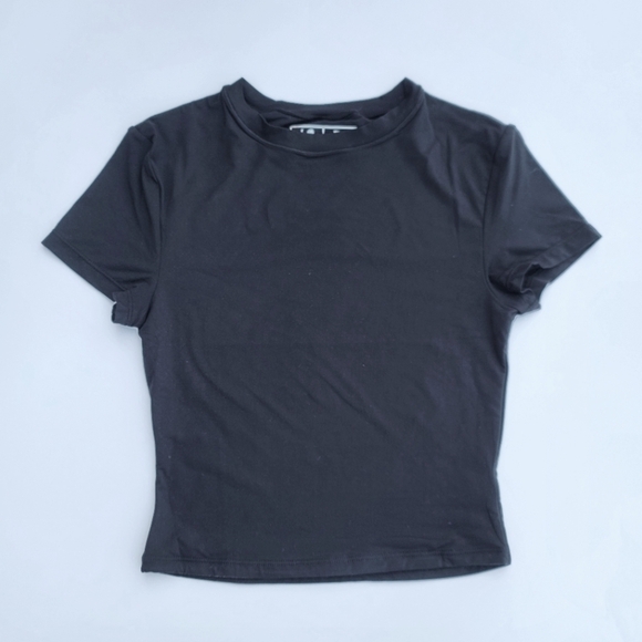 Pedigree ButterSoft Baby Tee Crop Top | Black - Picture 1 of 10